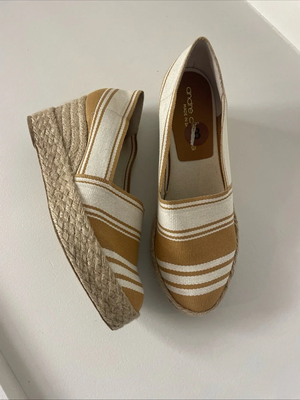 Andre Assous PATTI WOVEN RAFFIA ESPADRILLE WEDGE NEW